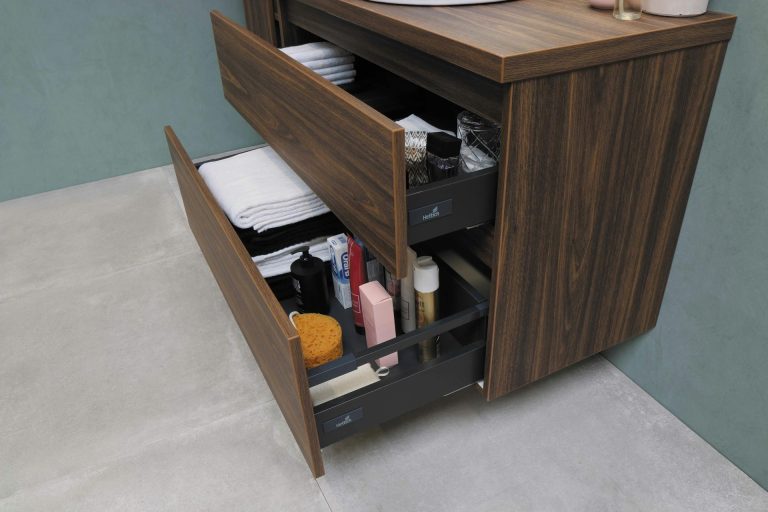 storage cabinet in bath